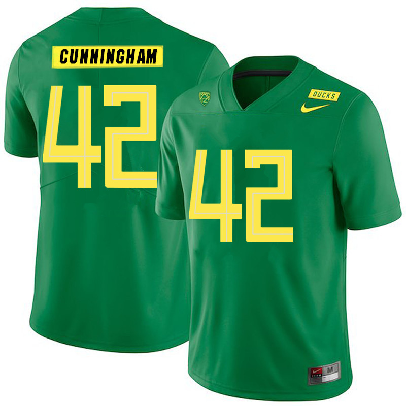 2019 Men #42 MJ Cunningham Oregon Ducks College Football Jerseys Sale-Green - Click Image to Close